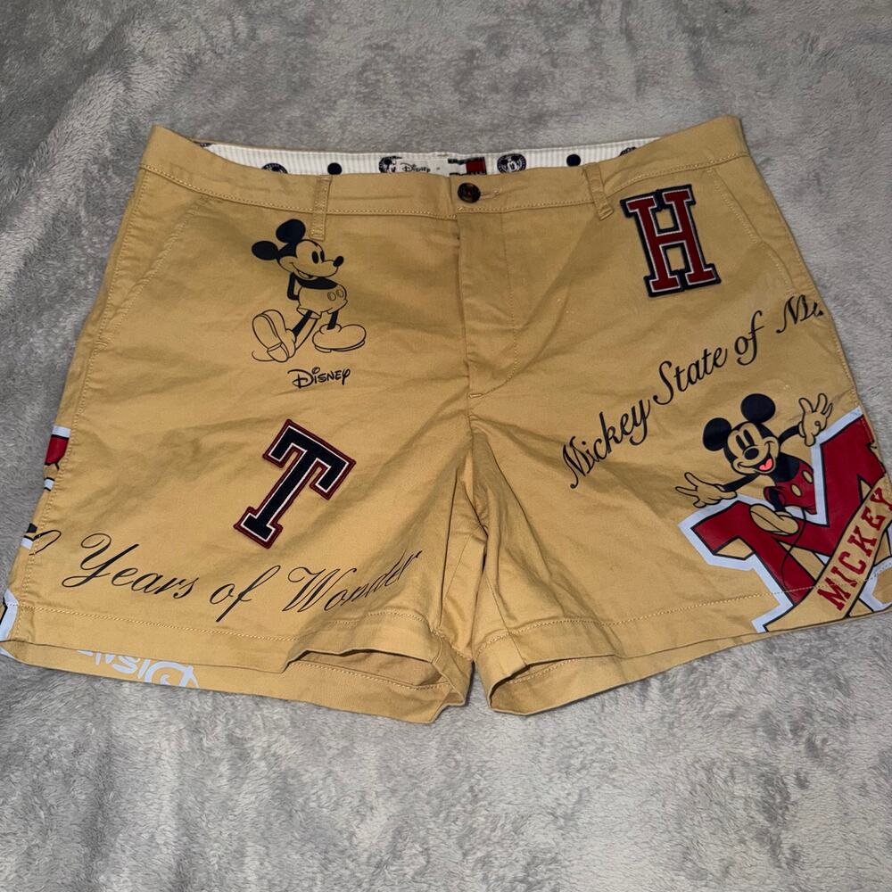 Tommy Hilfiger Disney Mickey Mouse Khaki Shorts Youth 14 “Years of Wonder”